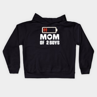 Mom of 2 Boys  Mothers Day Birthday Women Kids Hoodie